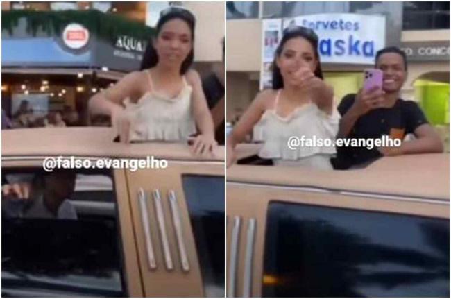 VITÓRIA SOUZA SURGE EVANGELIZANDO DE LIMUSINE E DIVIDE WEB
